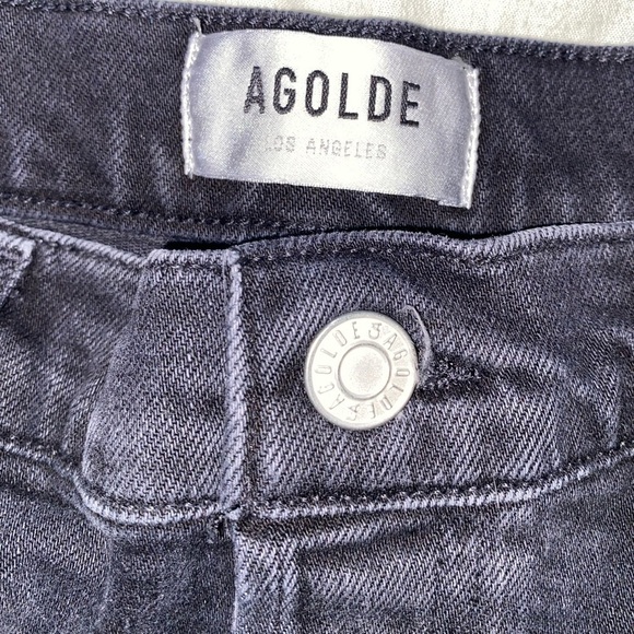 AGOLDE Nico Slim Leg Jeans in Disorder - Distressed Black/Dark Wash Jeans - Picture 6 of 16